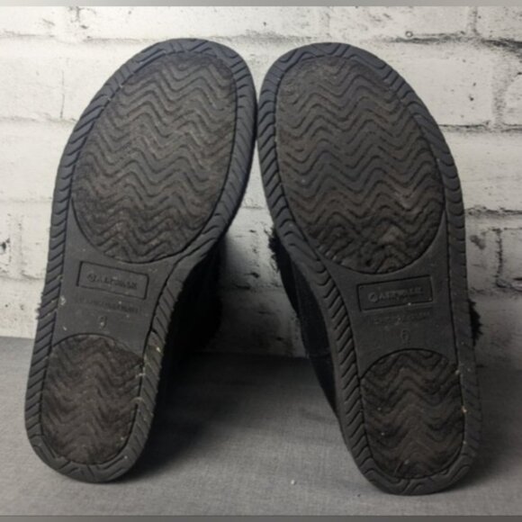 AirWalk Winter Black Hook & Loop Boots Faux Suede & Fur Lined - Picture 12 of 15